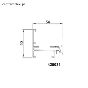 Profil aluminiowy dolny 420031 do paneli 40 mm
