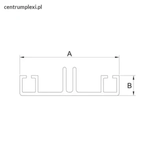 Profil aluminiowy dolny 60 mm Do płyt z poliwęglanu