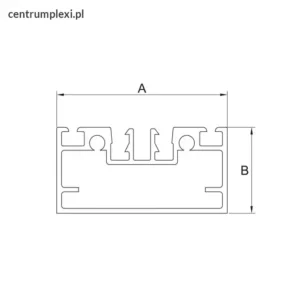 Profil aluminiowy dolny konstrukcyjny wys. 30 mm