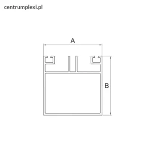 Profil aluminiowy dolny konstrukcyjny wys. 60 mm