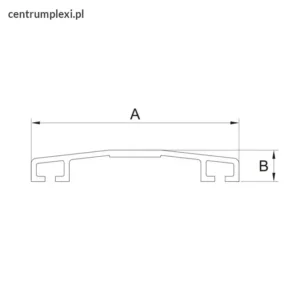 Profil aluminiowy górny 60 mm Do płyt z poliwęglanu