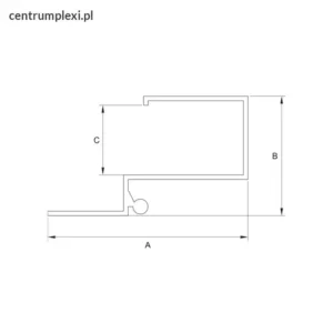 Profil aluminiowy przegub do płyt 10 mm
