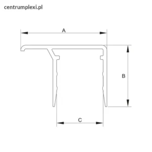 Profil aluminiowy zamykający do płyt o gr. 25 mm