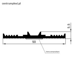 Uszczelka EPDM dolna samoprzylepna SD-13, szer. 50 mm
